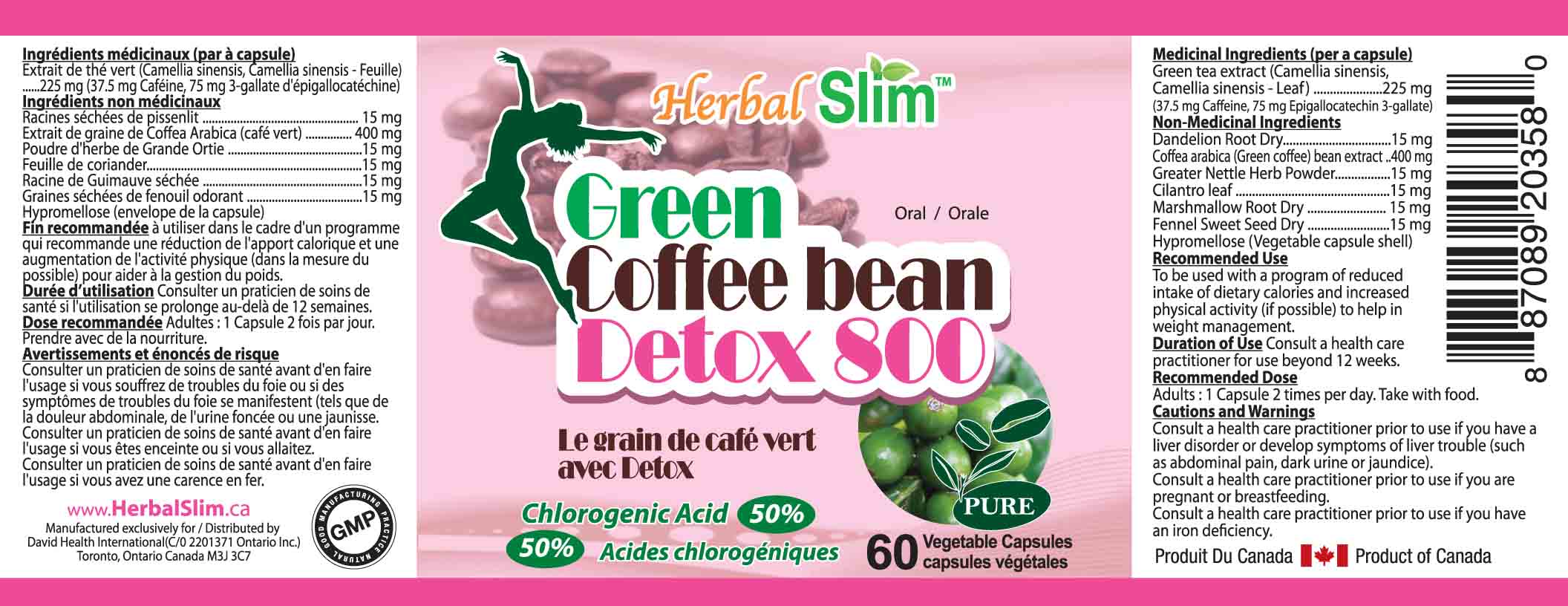 HerbalSlim GREEN COFFEE BEAN DETOX 800